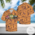 Hippie Car Showcases 70s Vibe in Orange Hawaiian - Adult & Kids T-Shirts, Sweatshirts & Hoodies apparel design preview 1