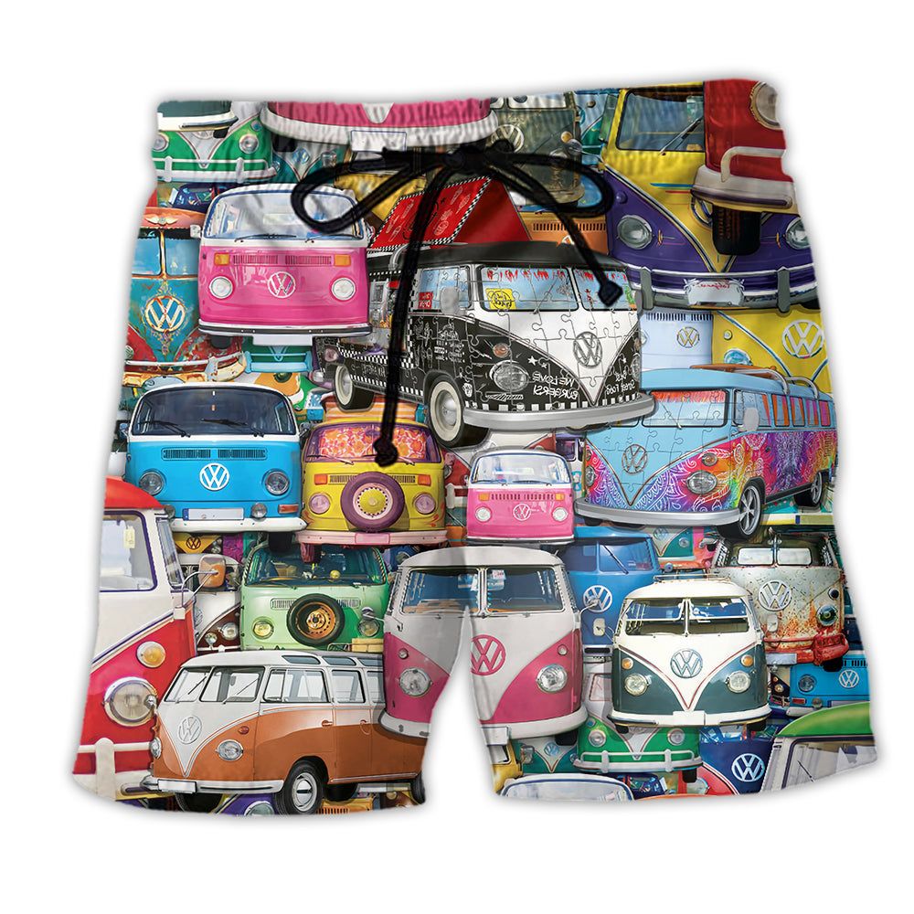 Hippie Colorful Car Peace Life Trendy Aloha Hawaiian - Adult & Kids T-Shirts, Sweatshirts & Hoodies apparel design preview 1