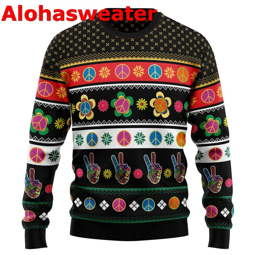 Hippie Car merry Christmas Sweater - Holiday Gift product image 4