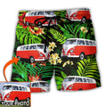 Hippie Van Volkswagen Camper Tropical Flower Custom - Adult & Kids T-Shirts, Sweatshirts & Hoodies apparel design preview 1