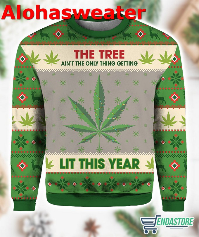 Hobby Lit This Year Weed Ugly Christmas Sweater - Holiday Gift product image