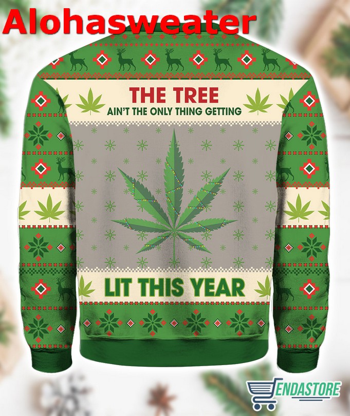 Hobby Lit This Year Weed Ugly Christmas Sweater - Holiday Gift product image 2