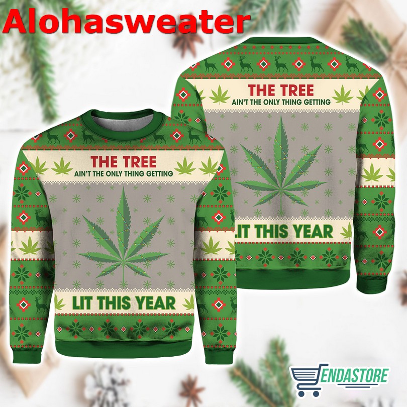 Hobby Lit This Year Weed Ugly Christmas Sweater - Holiday Gift product image 3