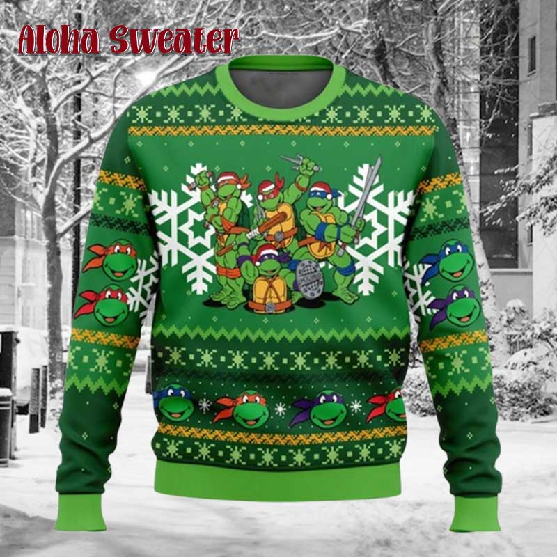 Leonardo Ninja Turtles Ugly Christmas Sweater - Holiday Gift product image 3