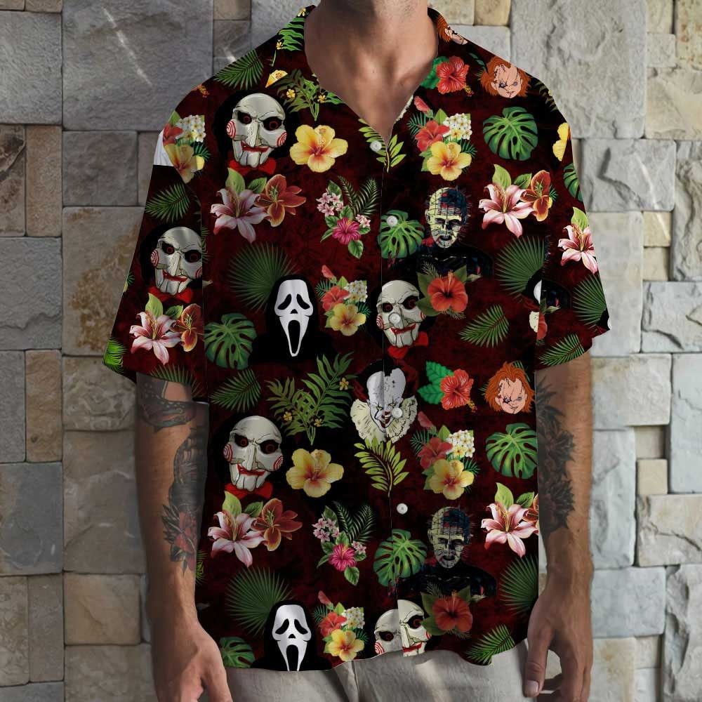 Horror Characters Halloween Trendy Hawaiian - Adult & Kids T-Shirts, Sweatshirts & Hoodies apparel design preview 1