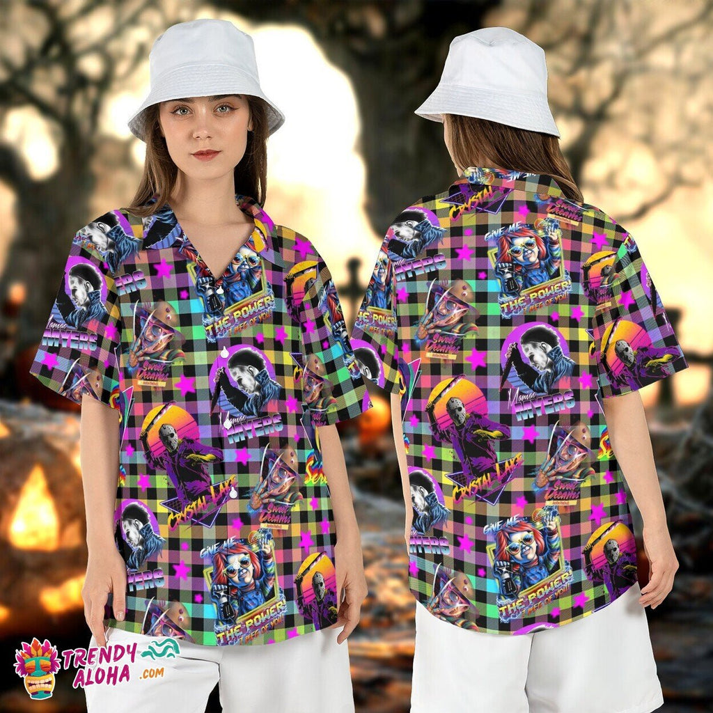 Horror Checkered Halloween Characters Scary Movies - Adult & Kids T-Shirts, Sweatshirts & Hoodies apparel design preview 1