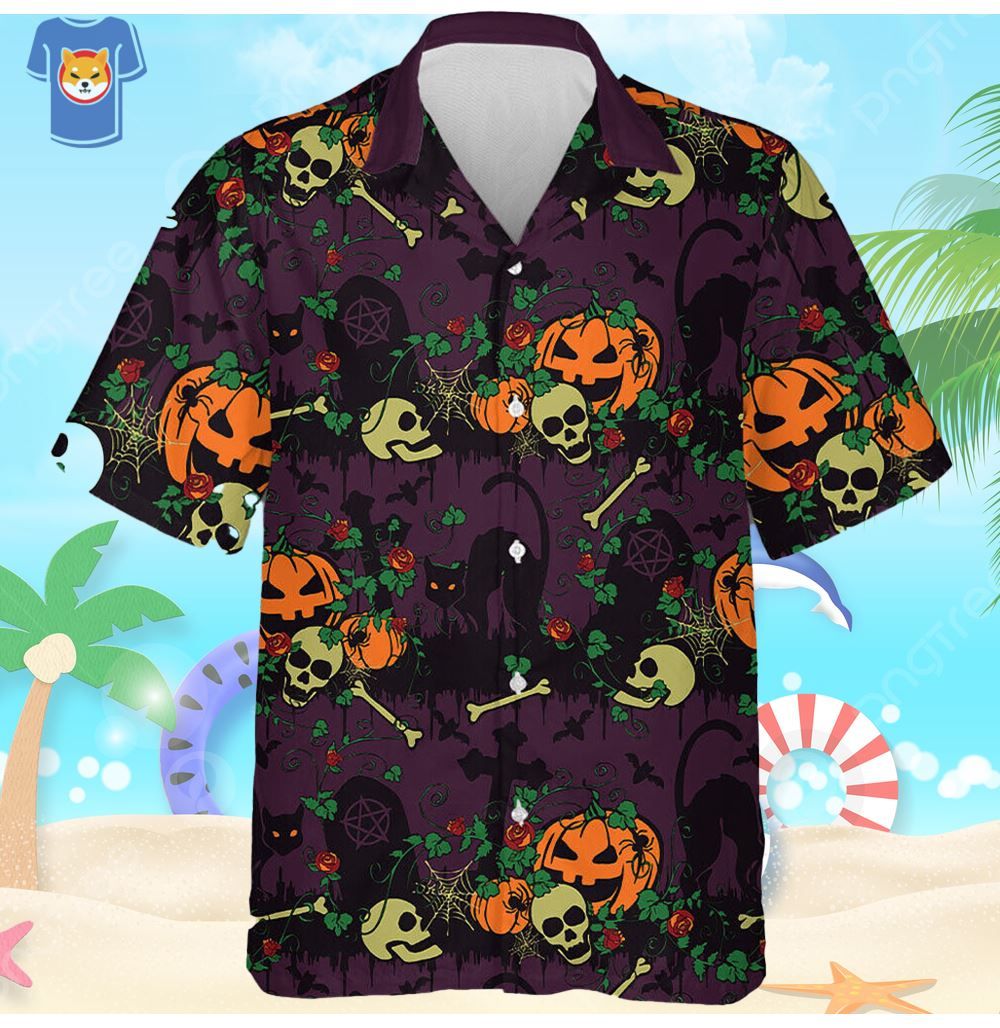 Horror Halloween Pumpkin Jack O Latern Hawaiian - Adult & Kids T-Shirts, Sweatshirts & Hoodies apparel design preview 1
