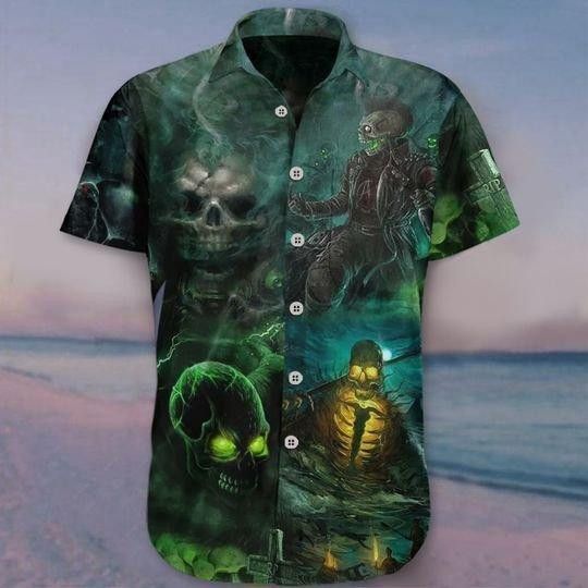 Horror Halloween Trendy Hawaiian Unisex Print Aloha - Adult & Kids T-Shirts, Sweatshirts & Hoodies apparel design preview 1