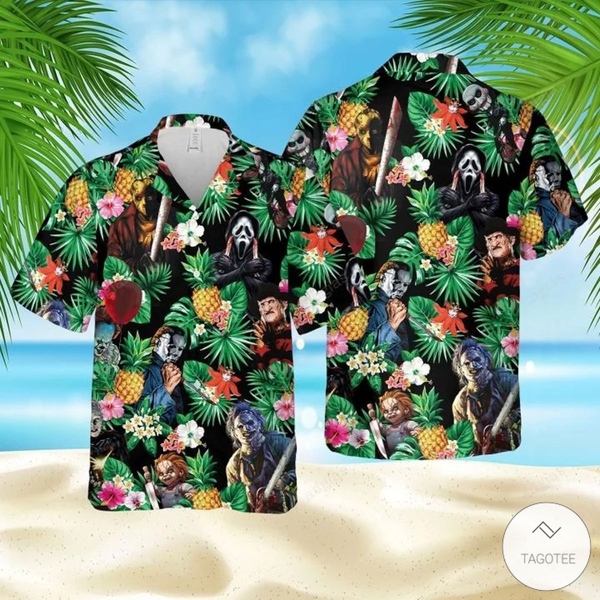 Horror Movie Characters Hawaiian Collection - Adult & Kids T-Shirts, Sweatshirts & Hoodies apparel design preview 1
