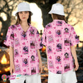 Horror Movie Characters Tarot Pink Hawaiian Halloween - Adult & Kids T-Shirts, Sweatshirts & Hoodies apparel design preview 1