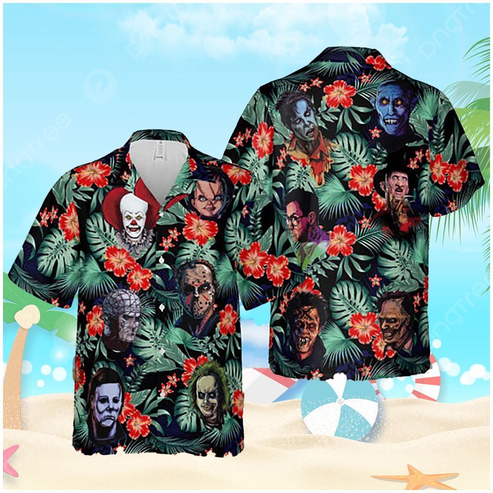Horror Movie Chracters Hawaiian For Women Men - Adult & Kids T-Shirts, Sweatshirts & Hoodies apparel design preview 1