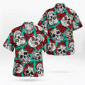 Horror Roses Skull On Mint Background Trendy Hawaiian - Adult & Kids T-Shirts, Sweatshirts & Hoodies apparel design preview 1