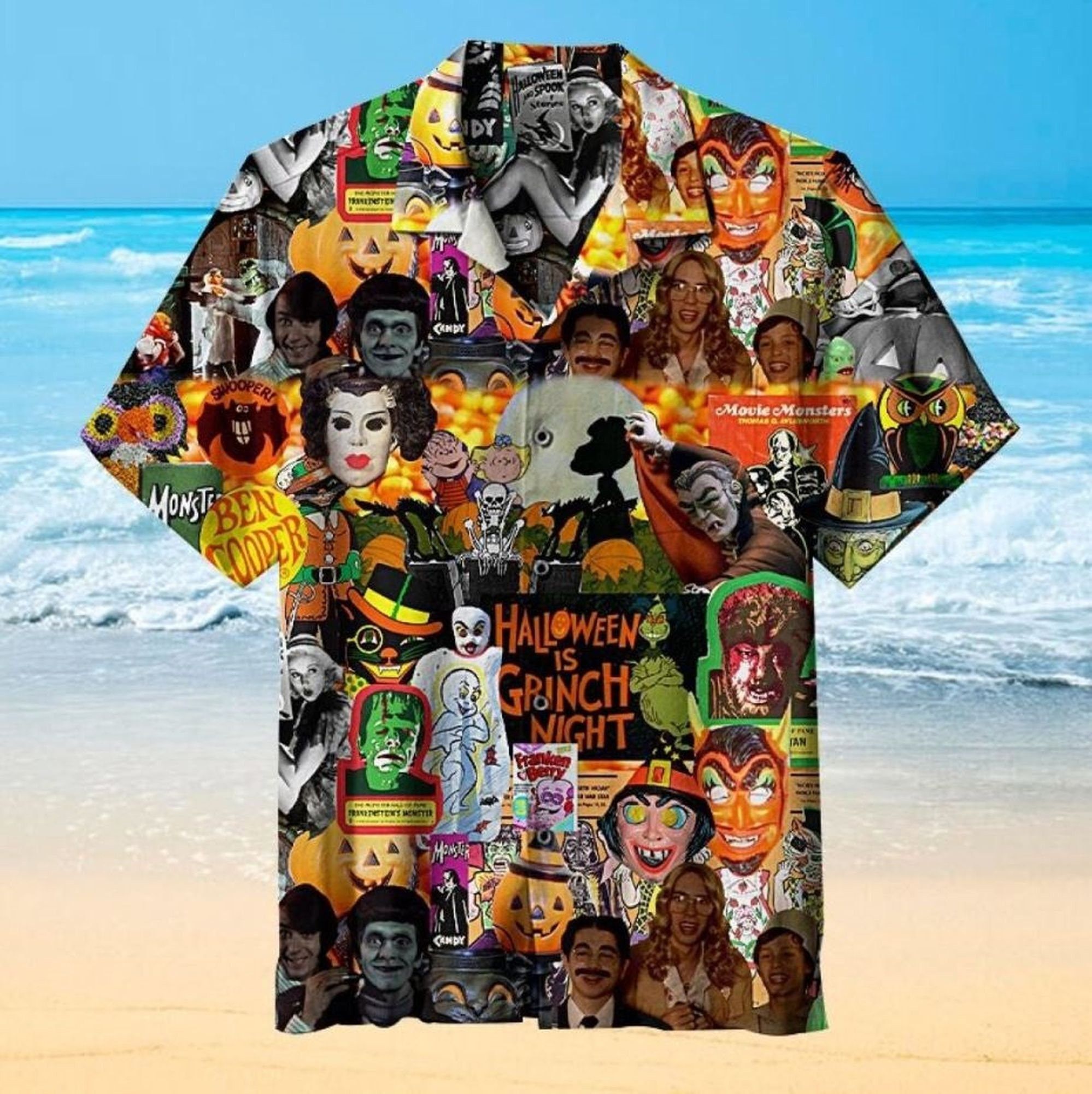 Horror Scary Halloween Carving Party Trendy Hawaiian - Adult & Kids T-Shirts, Sweatshirts & Hoodies apparel design preview 1