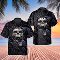 Horror Skull Nightmare 3D Trendy Hawaiian Men, Flower - Adult & Kids T-Shirts, Sweatshirts & Hoodies apparel design preview 1