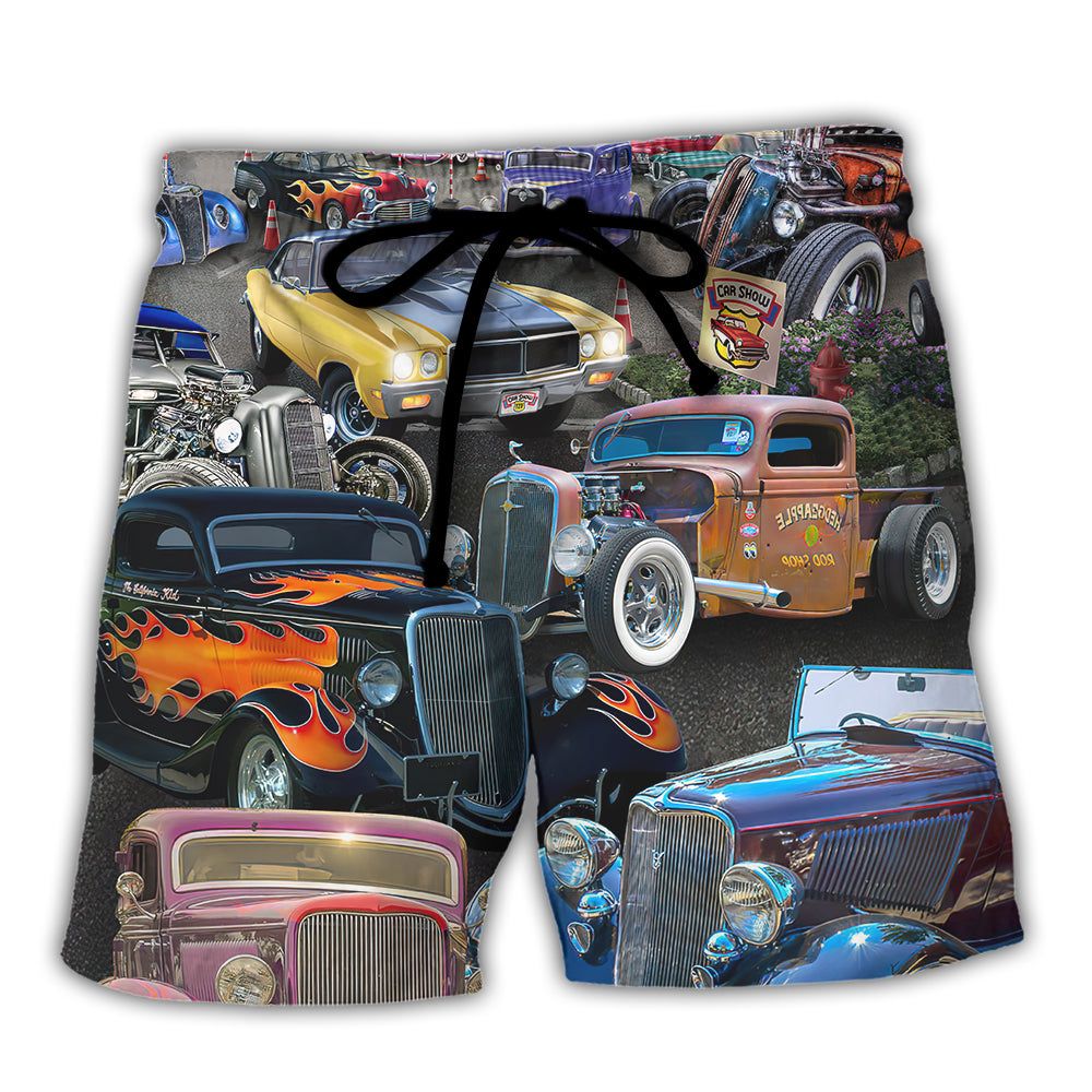 Hot Rod Diner Car Show Trendy Aloha Hawaiian Beach - Adult & Kids T-Shirts, Sweatshirts & Hoodies apparel design preview 1