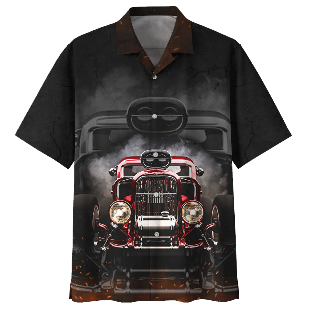 Hot Rod Hawaiian Car 3D Black Hawaii Aloha - Adult & Kids T-Shirts, Sweatshirts & Hoodies apparel design preview 1