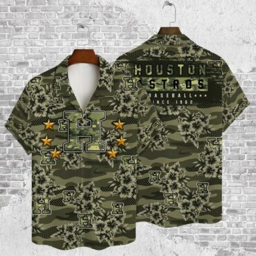 Houston Astros Camo Military Hawaiian - Adult & Kids T-Shirts, Sweatshirts & Hoodies apparel design preview 1
