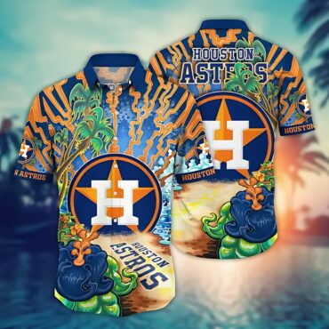 Houston Astros Electric Sunset Hawaiian - Adult & Kids T-Shirts, Sweatshirts & Hoodies apparel design preview 1