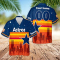 Houston Astros Sunset Skyline Hawaiian - Adult & Kids T-Shirts, Sweatshirts & Hoodies apparel design preview 1