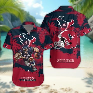 Houston Texans Personalized Gridiron Warrior Hawaiian - Adult & Kids T-Shirts, Sweatshirts & Hoodies apparel design preview 1