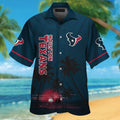 Houston Texans Short Sleeve Button Up Tropical - Adult & Kids T-Shirts, Sweatshirts & Hoodies apparel design preview 1
