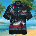 Houston Texans Short Sleeve Button Up Tropical - Adult & Kids T-Shirts, Sweatshirts & Hoodies apparel design preview 1