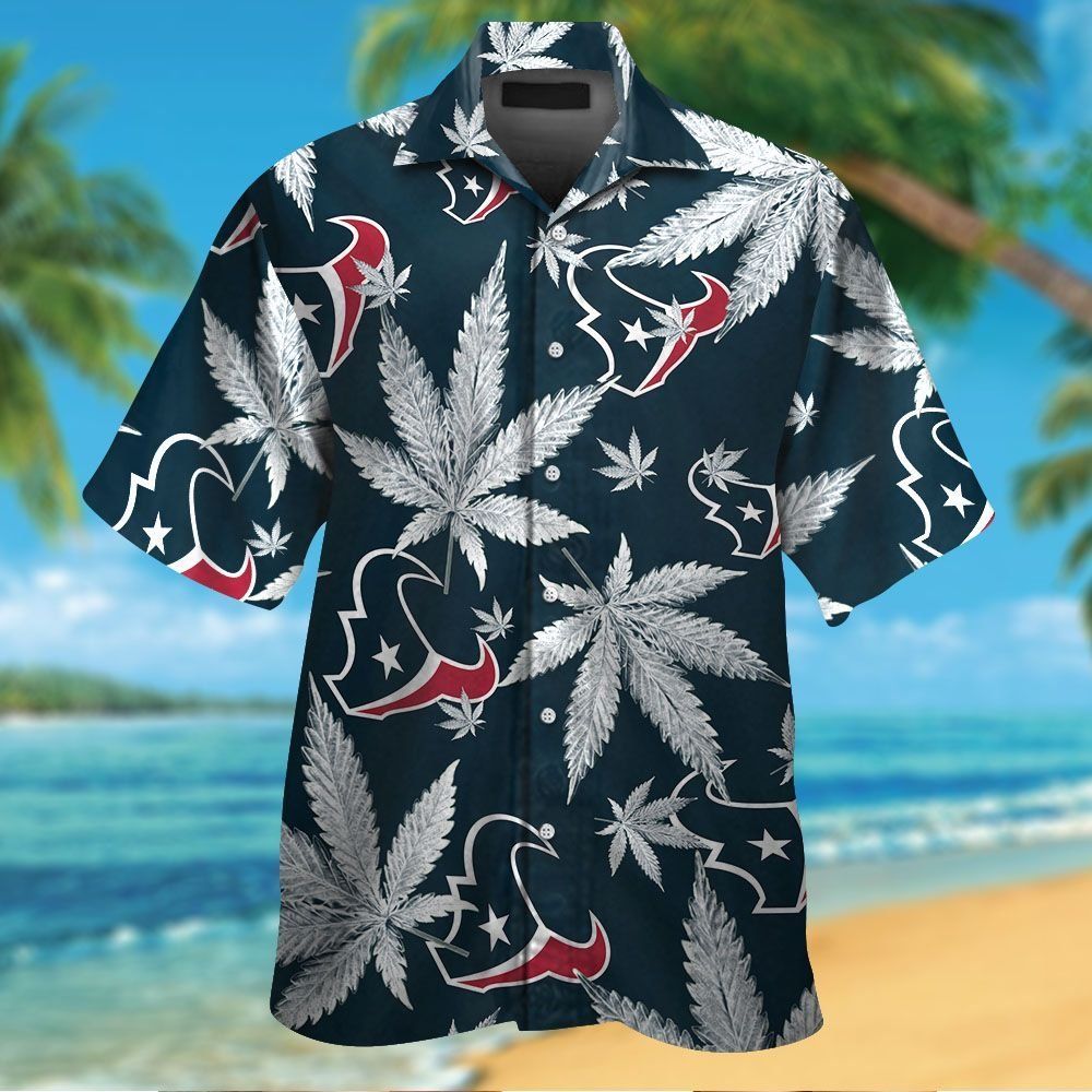 Houston Texans Short Sleeve Button Up Tropical - Adult & Kids T-Shirts, Sweatshirts & Hoodies apparel design preview 1