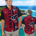 Houston Texans Short Sleeve Button Up Tropical - Adult & Kids T-Shirts, Sweatshirts & Hoodies apparel design preview 1