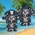 Houston Texans Sugarskull Short Sleeve Button Up - Adult & Kids T-Shirts, Sweatshirts & Hoodies apparel design preview 1