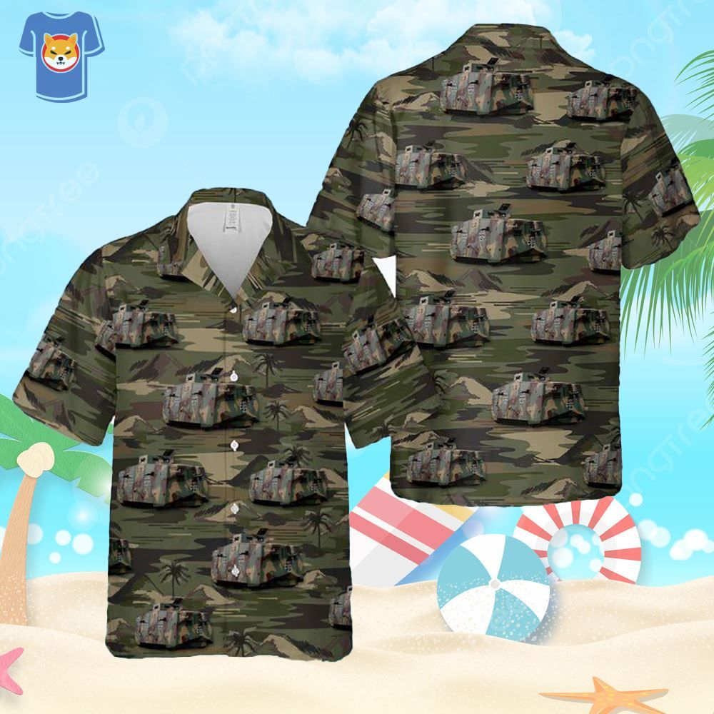 Huge German K-Car Ww1 Tank Hawaiian For Men And Women - Adult & Kids T-Shirts, Sweatshirts & Hoodies apparel design preview 1
