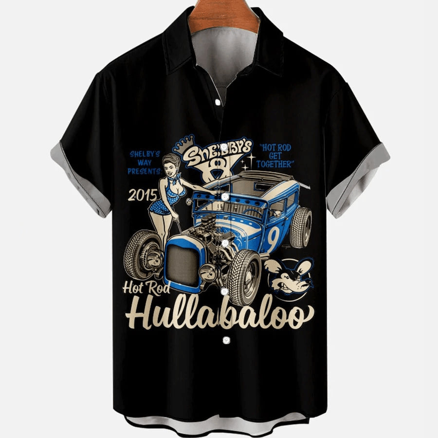 Hullaballo Car Men's All Over Letter Poster Print - Adult & Kids T-Shirts, Sweatshirts & Hoodies apparel design preview 1