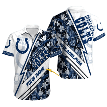 Indianapolis Colts Midnight Stripes Hawaiian - Adult & Kids T-Shirts, Sweatshirts & Hoodies apparel design preview 1