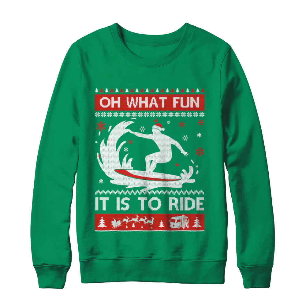 Surfing oh what fun it is to ride Christmas Sweater - Holiday Gift product image 3