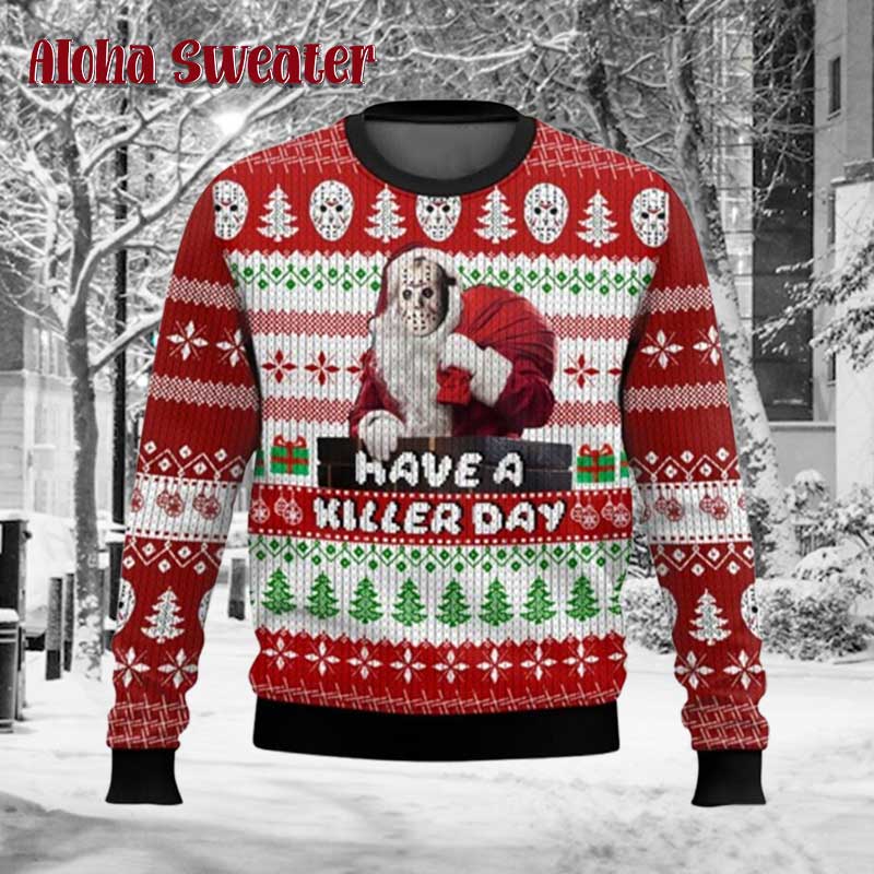 Jason Voorhees Killer Day Ugly Christmas Sweater - Holiday Gift product image