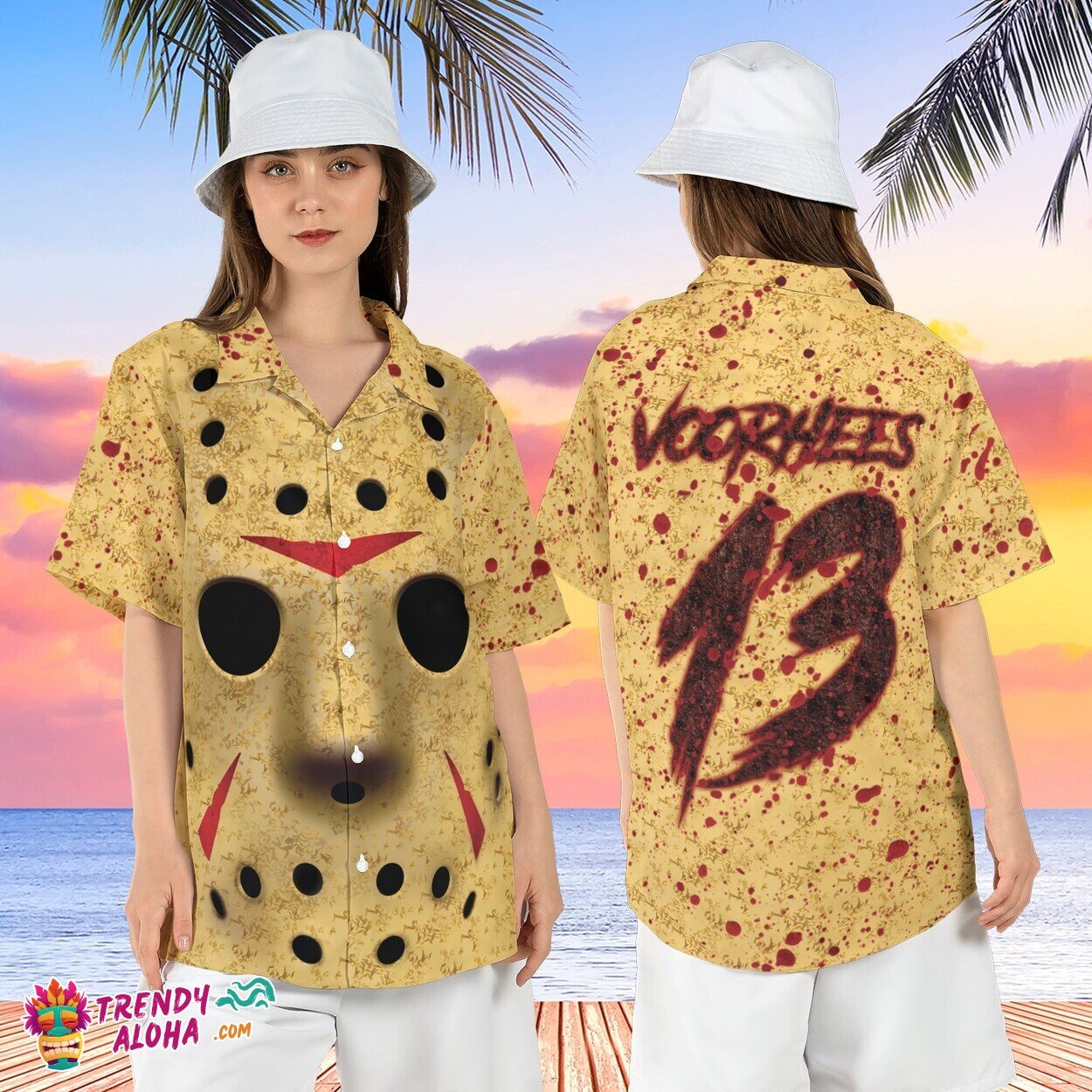 Jason Voorhees Mask Friday the 13th Halloween Horror - Adult & Kids T-Shirts, Sweatshirts & Hoodies apparel design preview 1