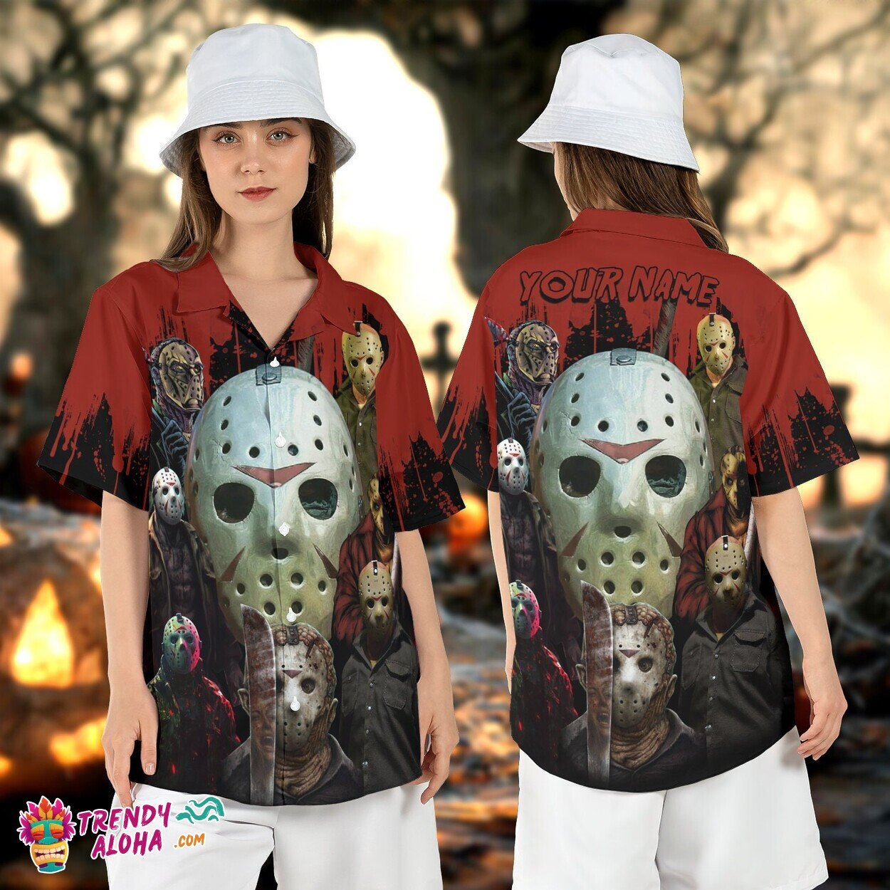 Jason Voorhees Personalized Horror Mask Friday 13th - Adult & Kids T-Shirts, Sweatshirts & Hoodies apparel design preview 1