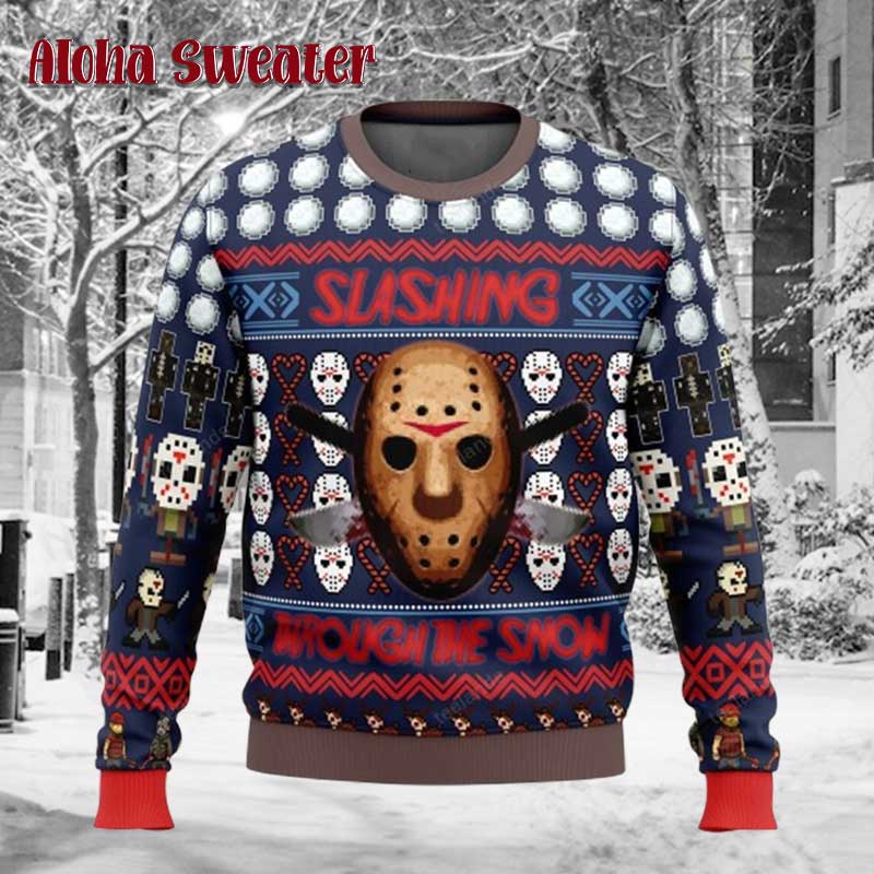 Jason Voorhees Killer Day Ugly Christmas Sweater - Holiday Gift product image 2