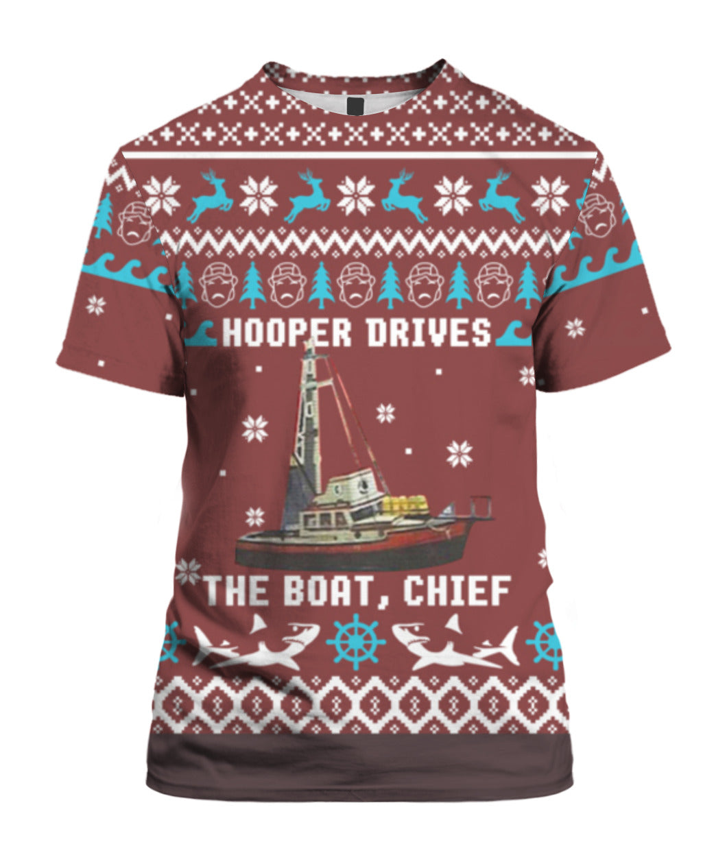 Hooper drives the boat chief 3D Christmas Sweater - Holiday Gift product image 3