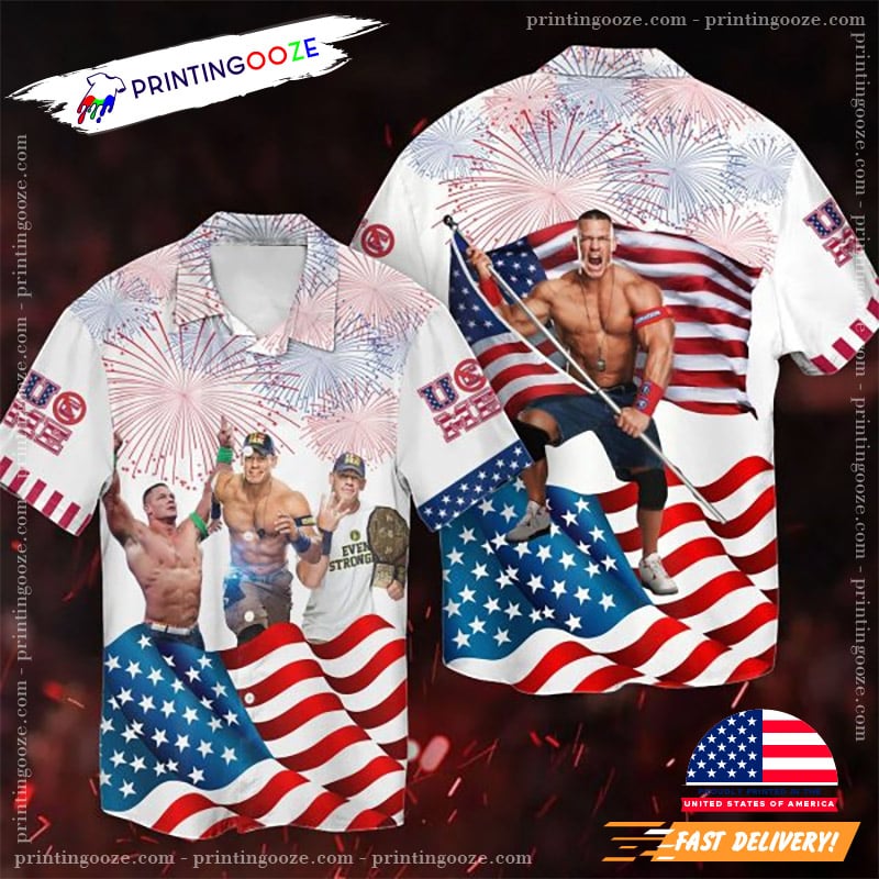 John Cena Wrestling Independence Day Hawaiian - Adult & Kids T-Shirts, Sweatshirts & Hoodies apparel design preview 1