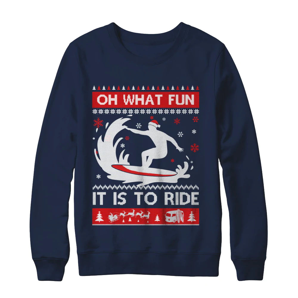 Surfing oh what fun it is to ride Christmas Sweater - Holiday Gift product image 4