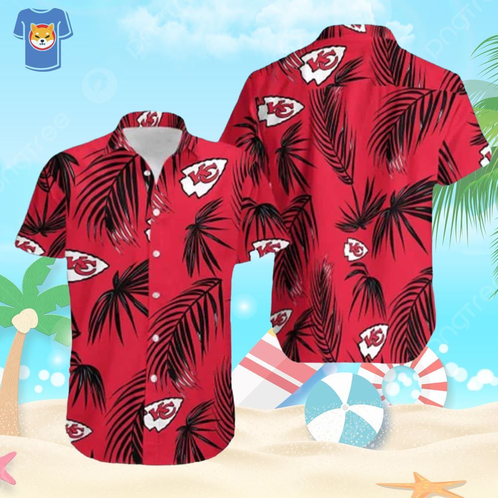 Kansas City Chiefs Hawaiian Tropical Palm Leaves On - Adult & Kids T-Shirts, Sweatshirts & Hoodies apparel design preview 1