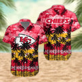 Kansas City Chiefs Palm Trees Sunset Hawaiian - Adult & Kids T-Shirts, Sweatshirts & Hoodies apparel design preview 1