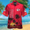 Kansas City Chiefs Short Sleeve Button Up Tropical - Adult & Kids T-Shirts, Sweatshirts & Hoodies apparel design preview 1
