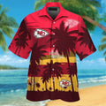 Kansas City Chiefs Short Sleeve Button Up Tropical - Adult & Kids T-Shirts, Sweatshirts & Hoodies apparel design preview 1