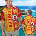 Kansas City Chiefs Short Sleeve Button Up Tropical - Adult & Kids T-Shirts, Sweatshirts & Hoodies apparel design preview 1