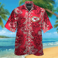 Kansas City Chiefs Short Sleeve Button Up Tropical - Adult & Kids T-Shirts, Sweatshirts & Hoodies apparel design preview 1