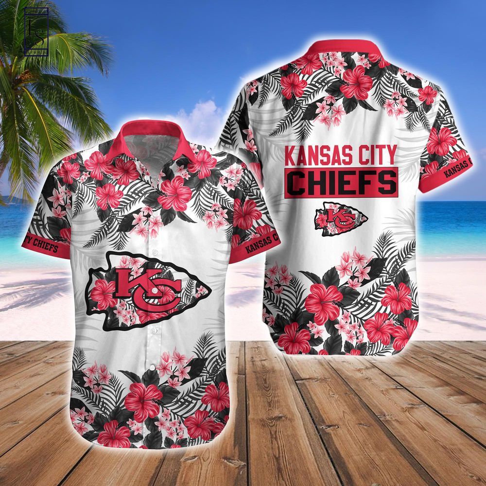 Kansas City Chiefs Tropical Style Hawaiian Short - Adult & Kids T-Shirts, Sweatshirts & Hoodies apparel design preview 1