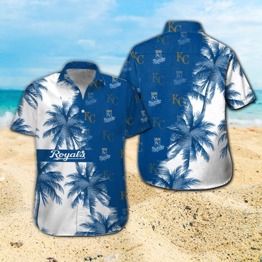 Kansas City Royals Short Sleeve Button Up Tropical - Adult & Kids T-Shirts, Sweatshirts & Hoodies apparel design preview 1