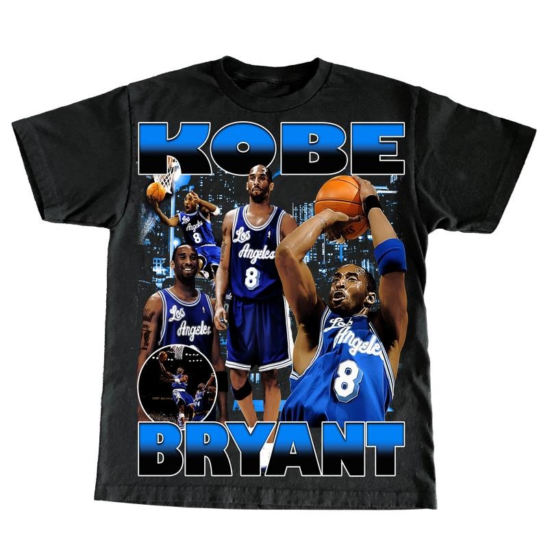 "Kobe" Blue Vintage Bootleg Menswear Top - Adult & Kids T-Shirts, Sweatshirts & Hoodies apparel design preview 1