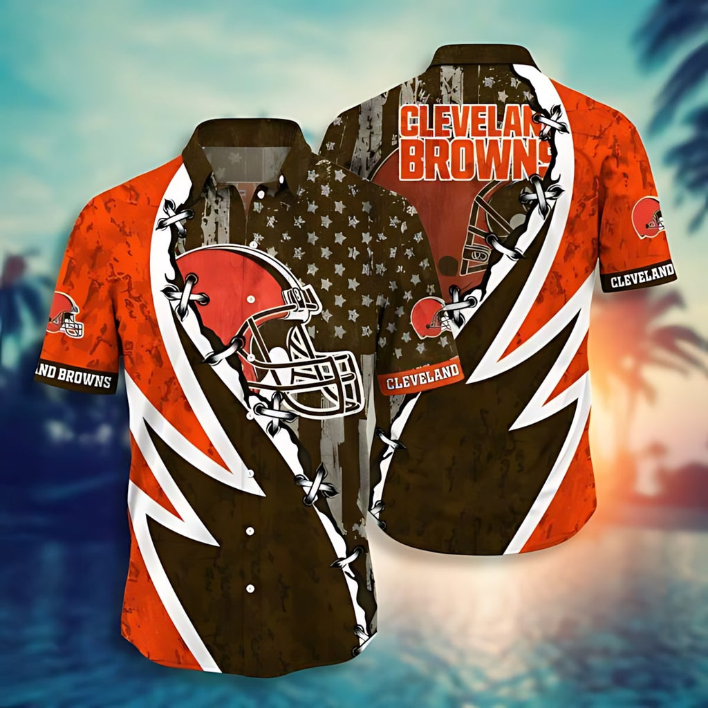 Hawaiian Leveland Browns Star Spangled 289694 - Adult & Kids T-Shirts, Sweatshirts & Hoodies apparel design preview 1
